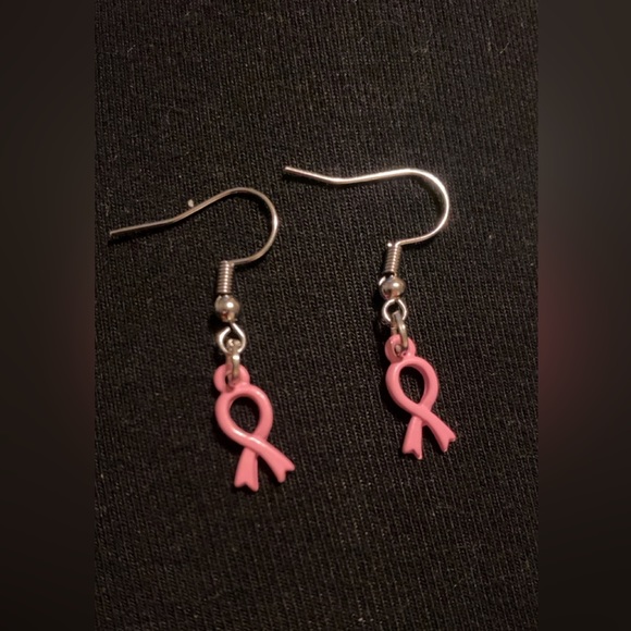Homemade Breast Cancer Earrings - Picture 2 of 2